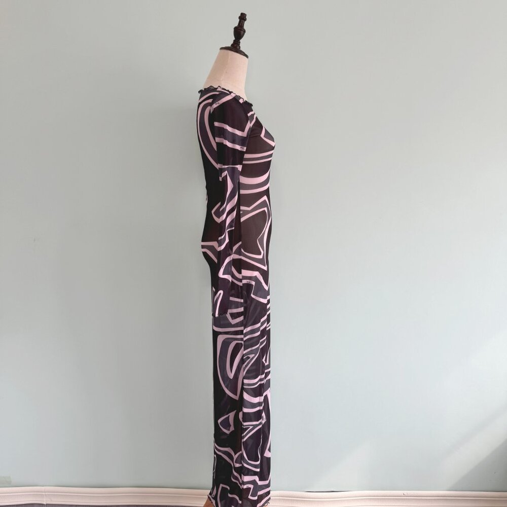 Emilio Pucci labirinto print tulle dress - black - Picture 6 of 14